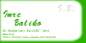 imre baliko business card